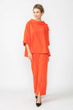 Coral Box Top With Ruffle