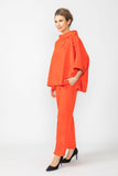 Coral Box Top With Ruffle
