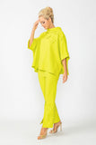Lime Box Top With Ruffle