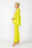 Lime Box Top With Ruffle