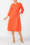 Coral Zip Front Dress