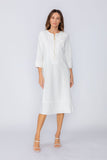 White Zip Front Dress