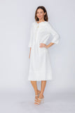 White Zip Front Dress