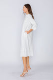 White Zip Front Dress