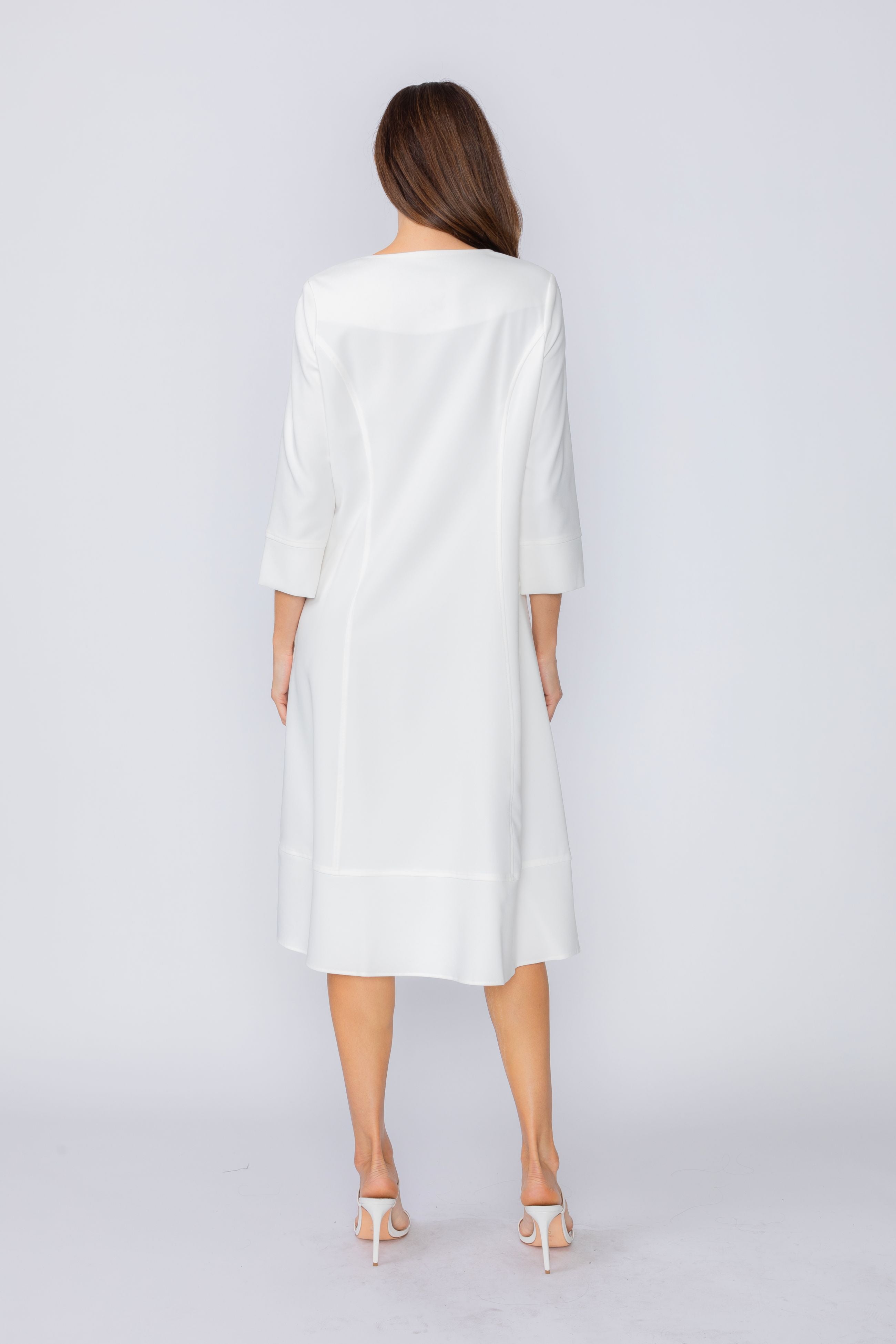 White Zip Front Dress