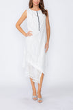Taupe Handkerchief Hem Dress