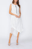 Taupe Handkerchief Hem Dress
