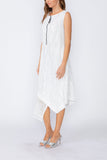 Taupe Handkerchief Hem Dress