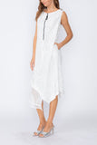 Taupe Handkerchief Hem Dress
