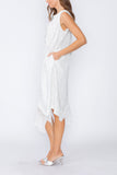 Taupe Handkerchief Hem Dress