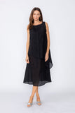 Black Layered Dress With Back Zip