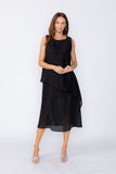 Black Layered Dress With Back Zip
