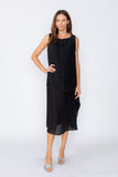 Black Layered Dress With Back Zip