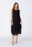 Black Layered Dress With Back Zip