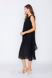 Black Layered Dress With Back Zip