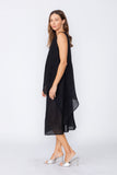 Black Layered Dress With Back Zip