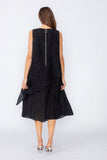 Black Layered Dress With Back Zip