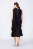 Black Layered Dress With Back Zip