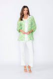 Green Zip Front Top