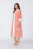 Coral Zip Front Dress
