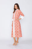 Coral Zip Front Dress