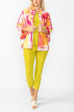 Pink Abstract Print Short Jacket
