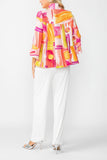 Pink Abstract Print Short Jacket