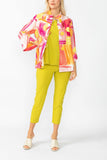 Pink Abstract Print Short Jacket