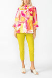 Pink Abstract Print Short Jacket