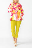 Pink Abstract Print Short Jacket