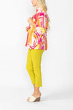 Pink Abstract Print Short Jacket
