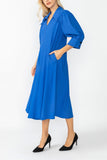 Blue Point Collar Dress