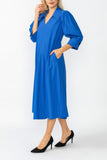 Blue Point Collar Dress