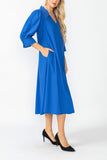 Blue Point Collar Dress