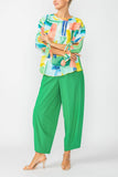 Blue Tie Sleeve Tunic Top