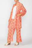 Coral Puff Sleeve Kimono