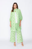 Green Puff Sleeve Kimono