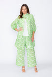 Green Puff Sleeve Kimono