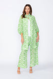 Green Puff Sleeve Kimono