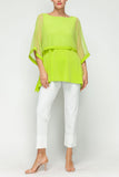 Lime Poncho Layer Top