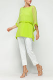 Lime Poncho Layer Top