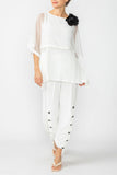 White Poncho Layer Top
