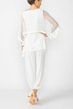White Poncho Layer Top