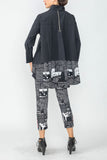 Black Back Low Washed Solid Blouse