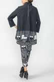 Black Back Low Washed Solid Blouse
