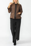 Brown Drop Sleeve Zip Jacket