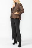 Brown Drop Sleeve Zip Jacket