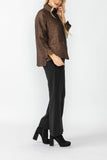 Brown Drop Sleeve Zip Jacket