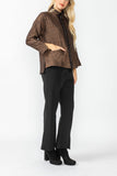 Brown Drop Sleeve Zip Jacket