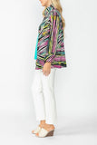 Pink and Green Neck Wire Bias Cut Jacket